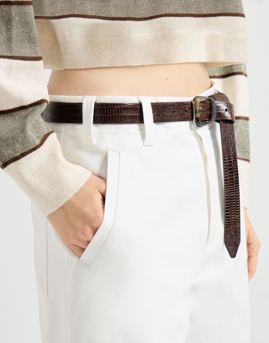 Chino Crop trousers White Woman - Brunello Cucinelli