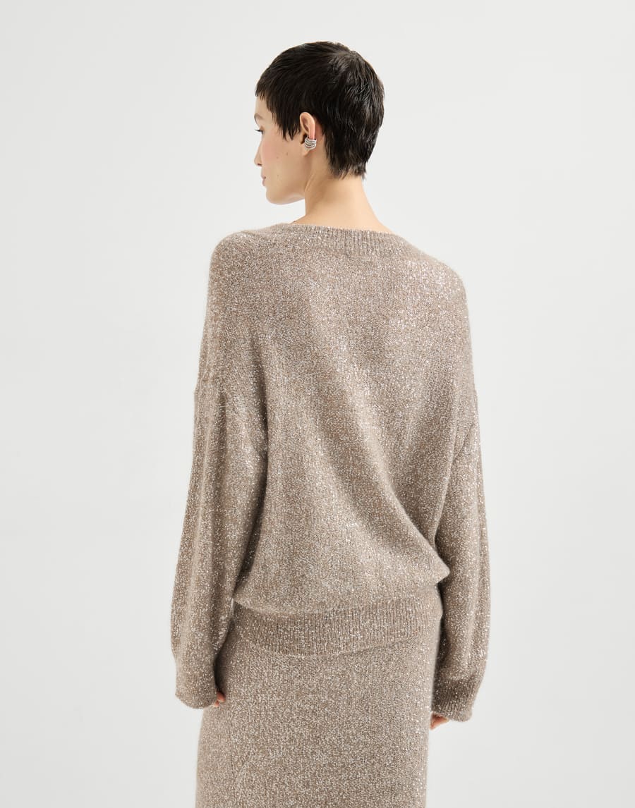 Dazzling texture sweater Light Brown Woman - Brunello Cucinelli