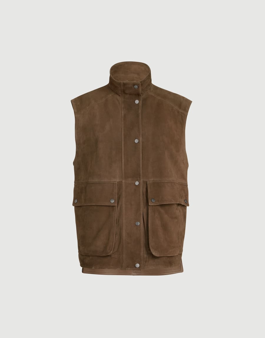 Couture suede vest Brown Woman - Brunello Cucinelli