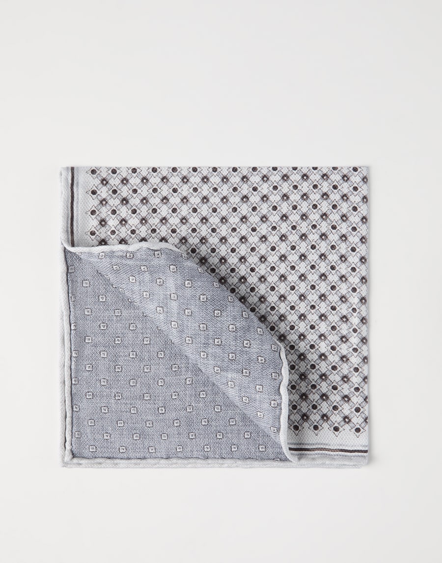 Pocket square with pattern Light Grey Man - Brunello Cucinelli