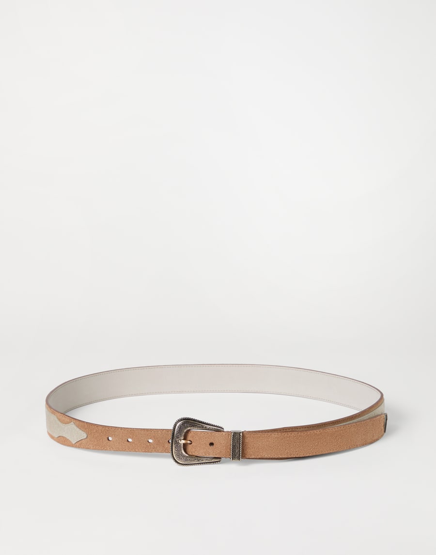 Reversed calfskin belt Light Brown Man - Brunello Cucinelli