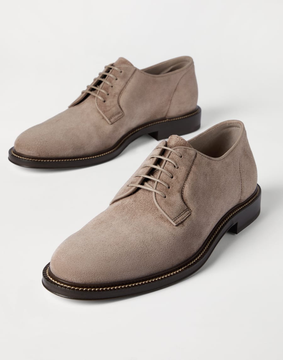 Reversed calfskin Derbies Brown Man - Brunello Cucinelli