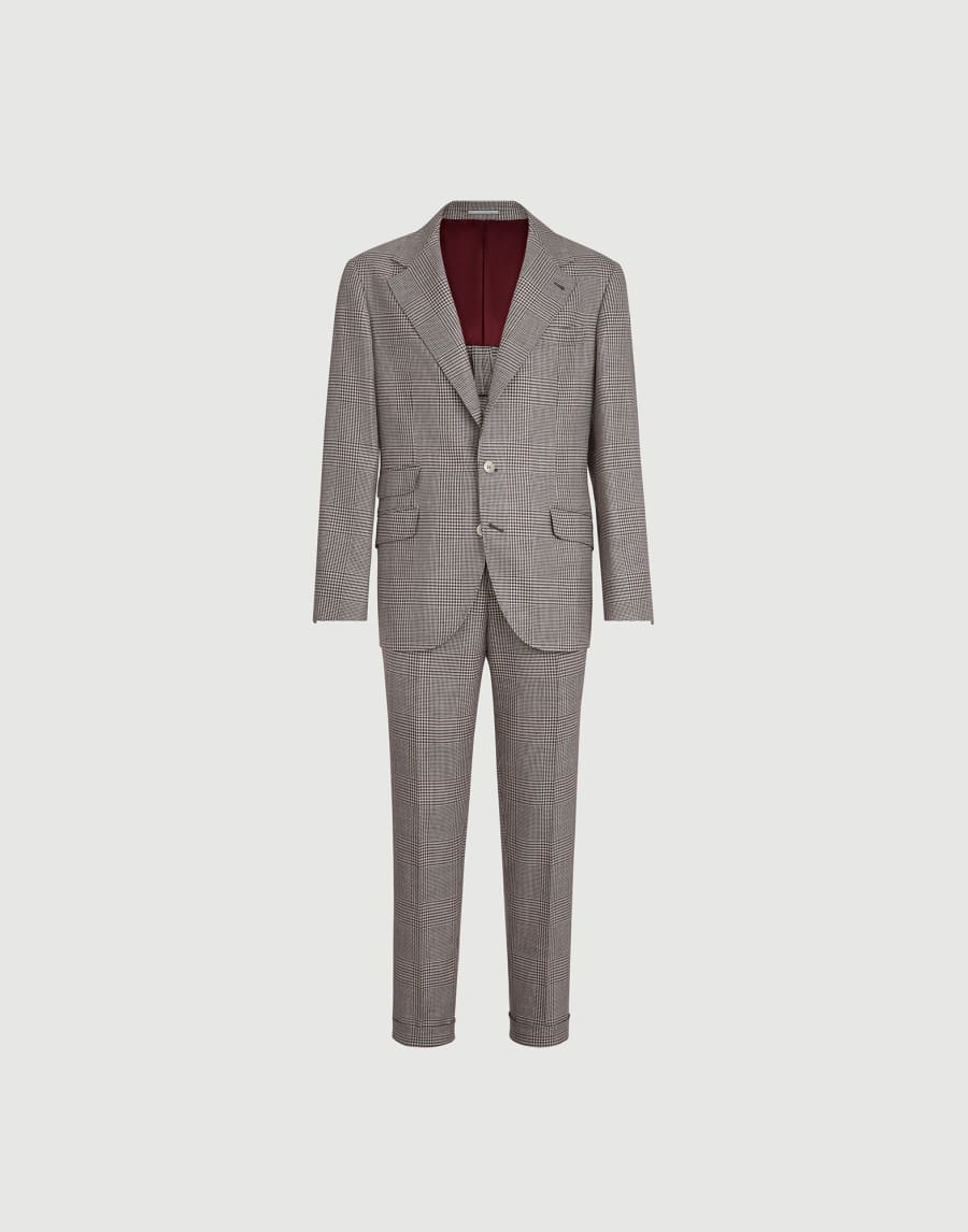 Prince of wales suit Brown Man - Brunello Cucinelli