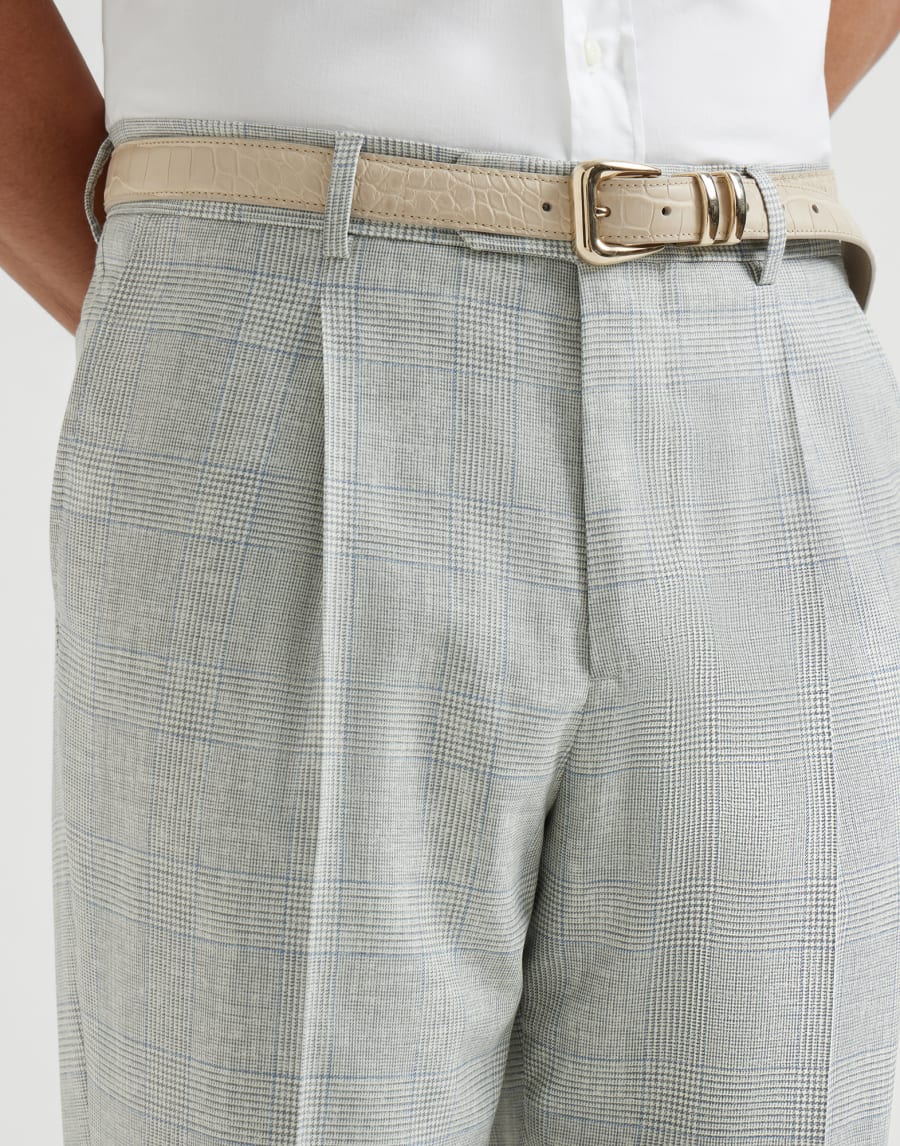 Prince of Wales trousers Pearl Grey Man - Brunello Cucinelli