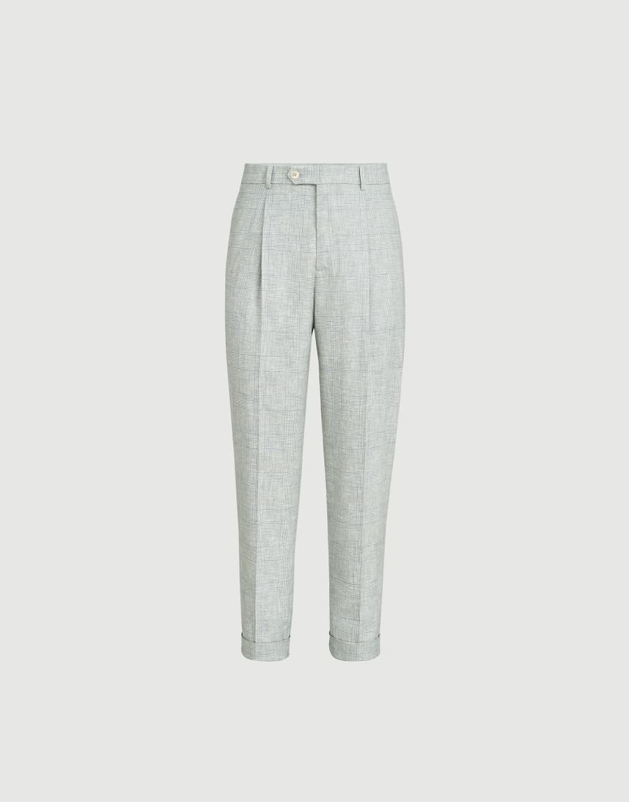 Prince of Wales trousers Pearl Grey Man - Brunello Cucinelli