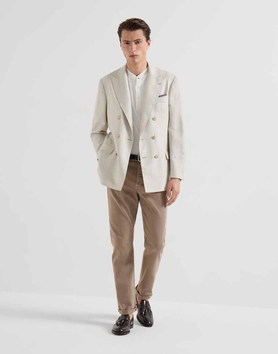 Garment-dyed denim trousers Light Brown Man - Brunello Cucinelli