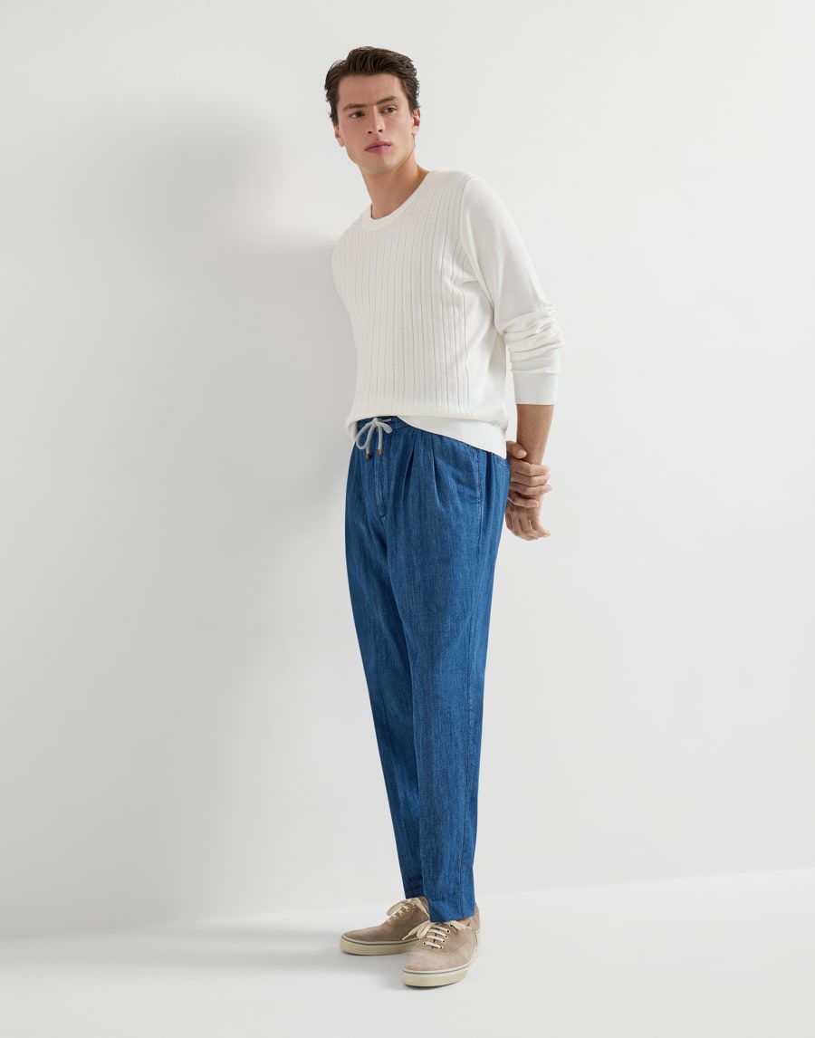 Lightweight denim trousers Medium Denim Man - Brunello Cucinelli