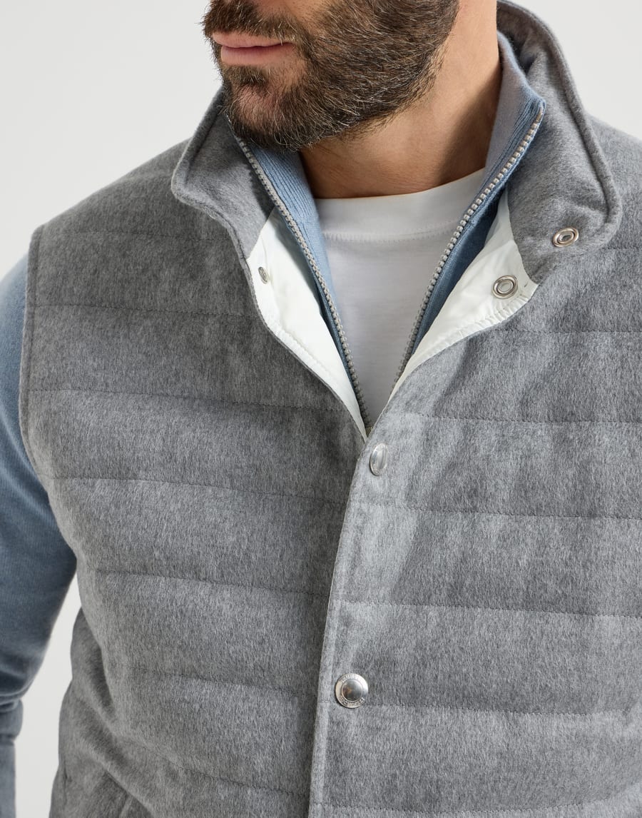 Cashmere flannel down jacket Grey Man - Brunello Cucinelli