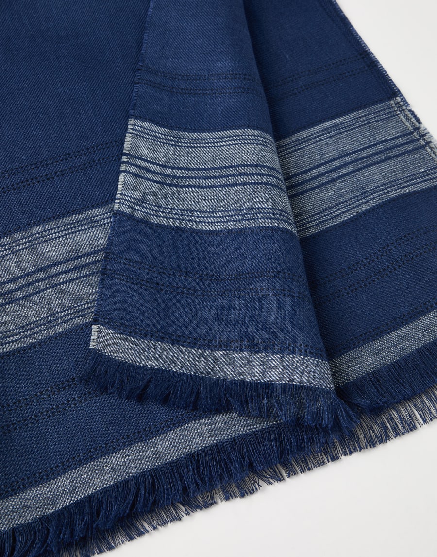Linen scarf Royale Blue Man - Brunello Cucinelli