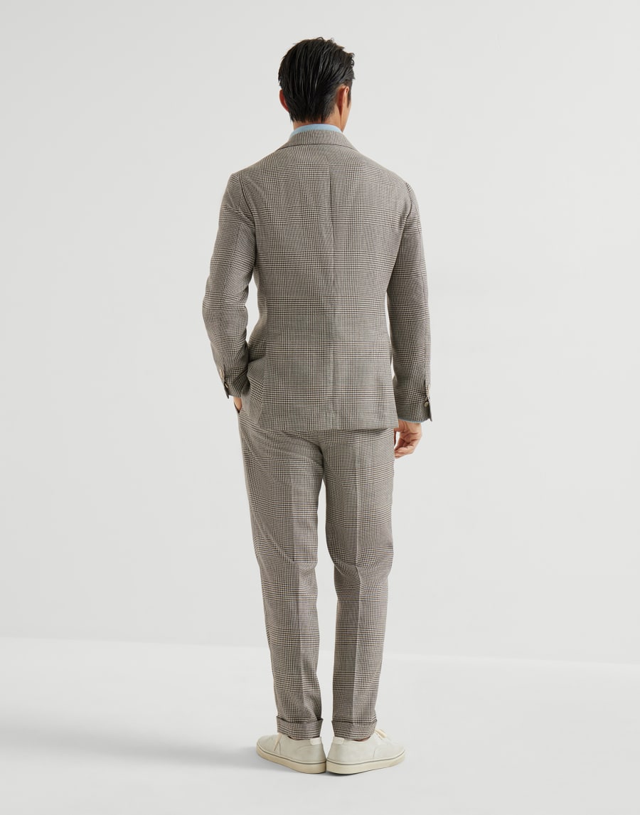 Prince of wales suit Brown Man - Brunello Cucinelli