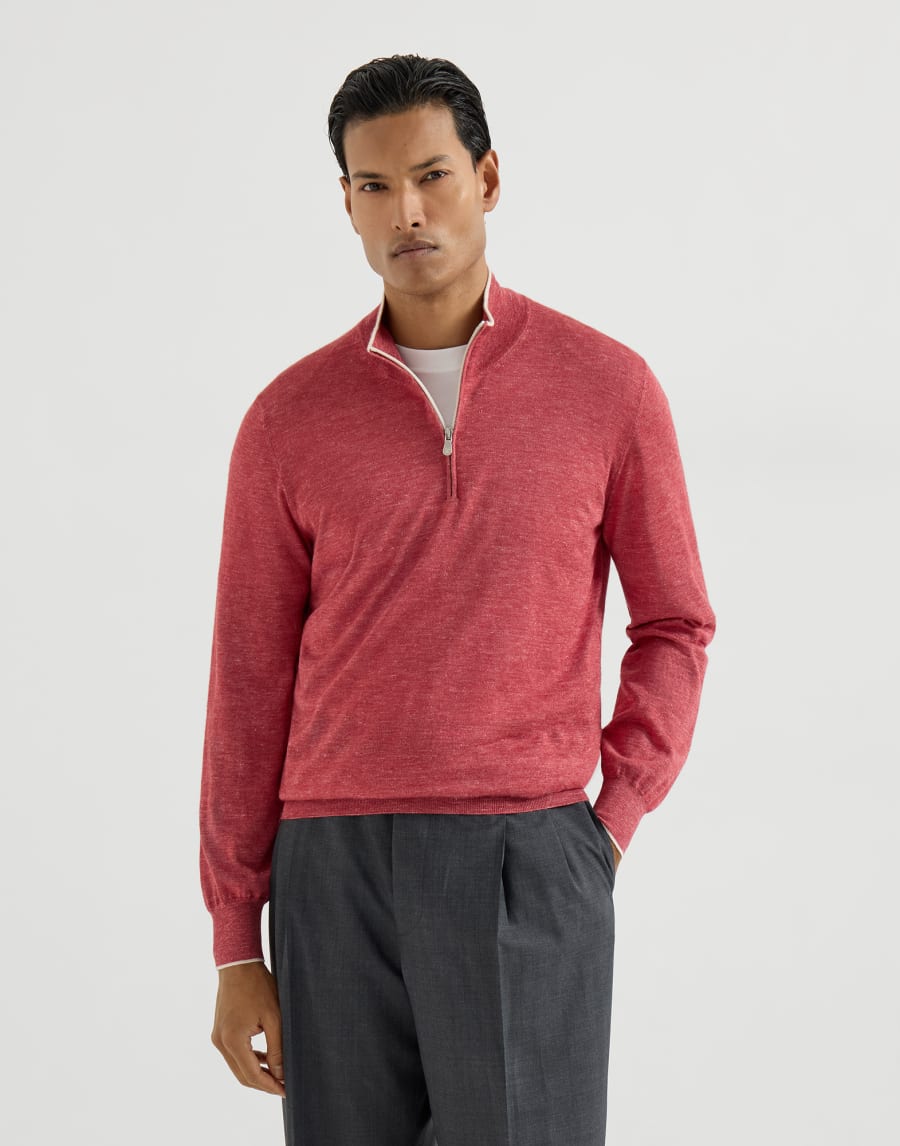 Sweater with half zipper Strawberry Man - Brunello Cucinelli
