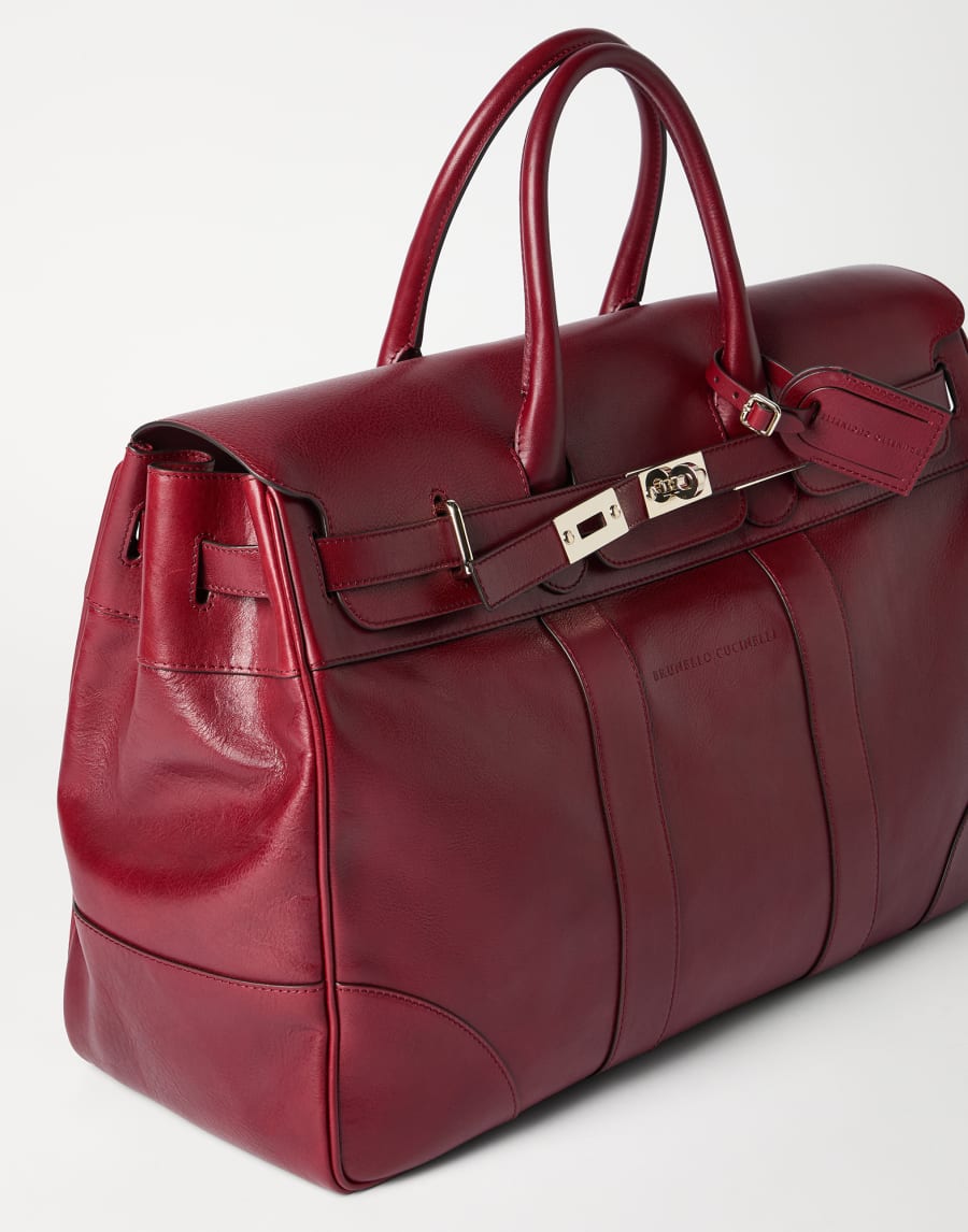 Calfskin country bag Terracotta Man - Brunello Cucinelli