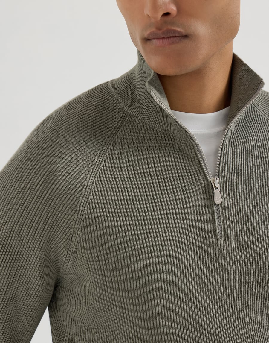 Cotton sweater Khaki Man - Brunello Cucinelli