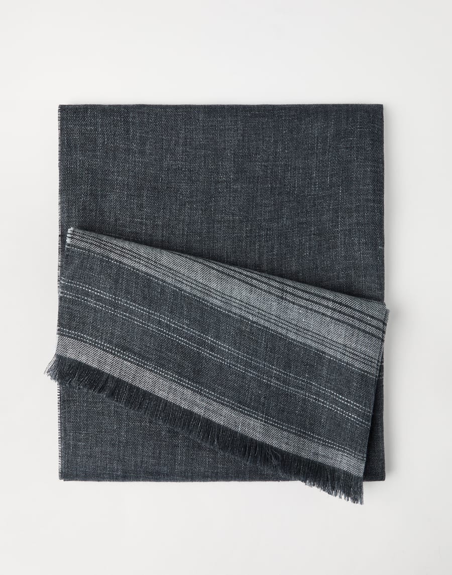 Linen scarf Anthracite Man - Brunello Cucinelli