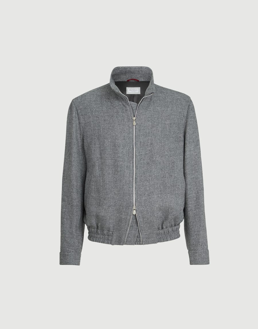 Outerwear jacket with stand collar Medium Grey Man - Brunello Cucinelli