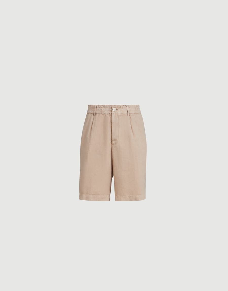 Linen Bermuda shorts Camel Man - Brunello Cucinelli