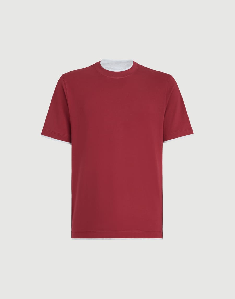 T-shirt with faux-layering Cherry Man - Brunello Cucinelli