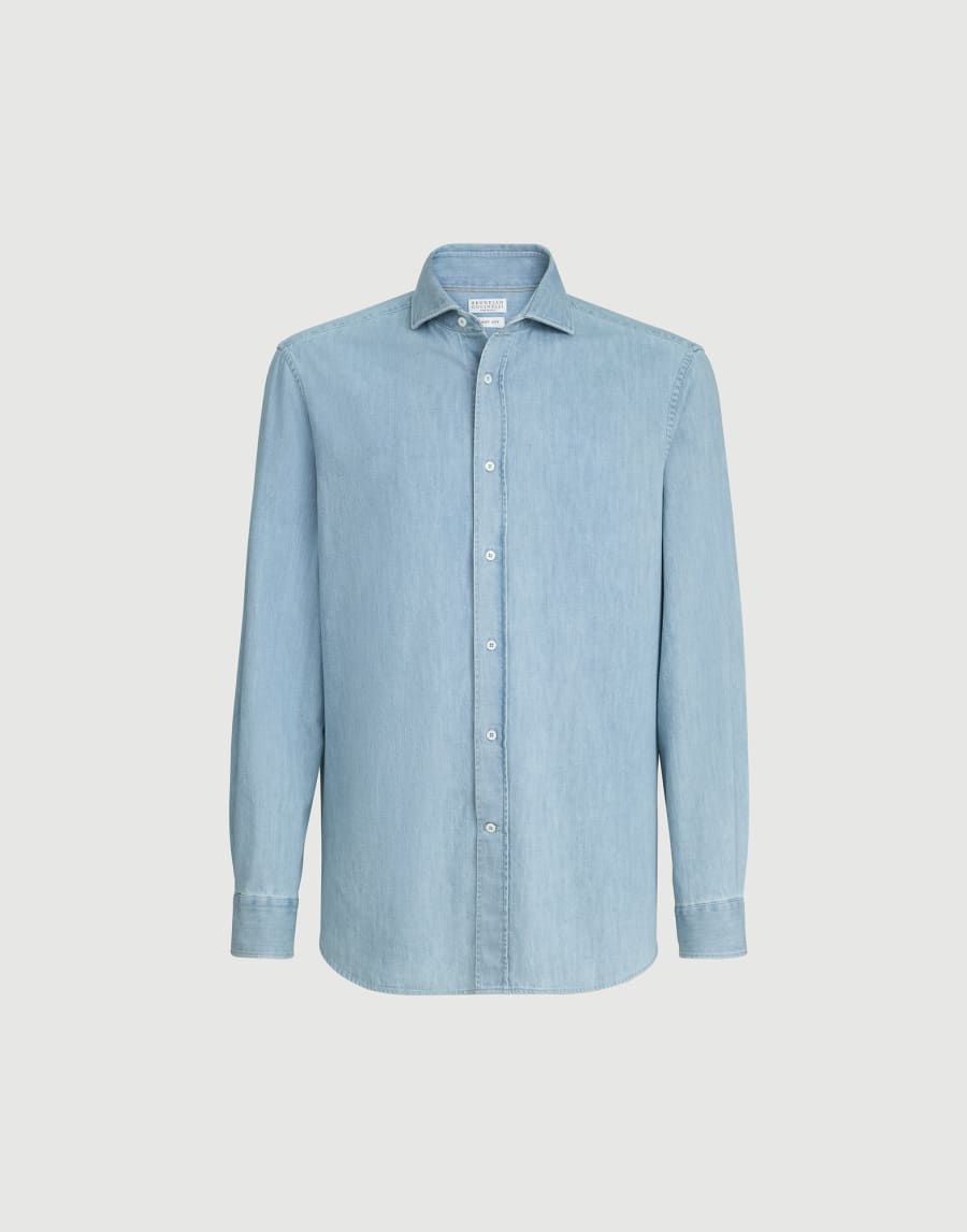 Lightweight denim shirt Light Blue Denim Man - Brunello Cucinelli