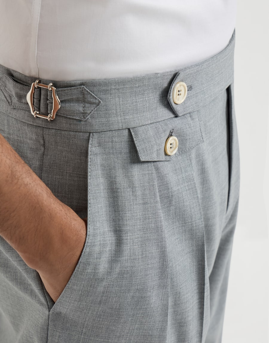 Trousers with double pleats and tabs Grey Man - Brunello Cucinelli