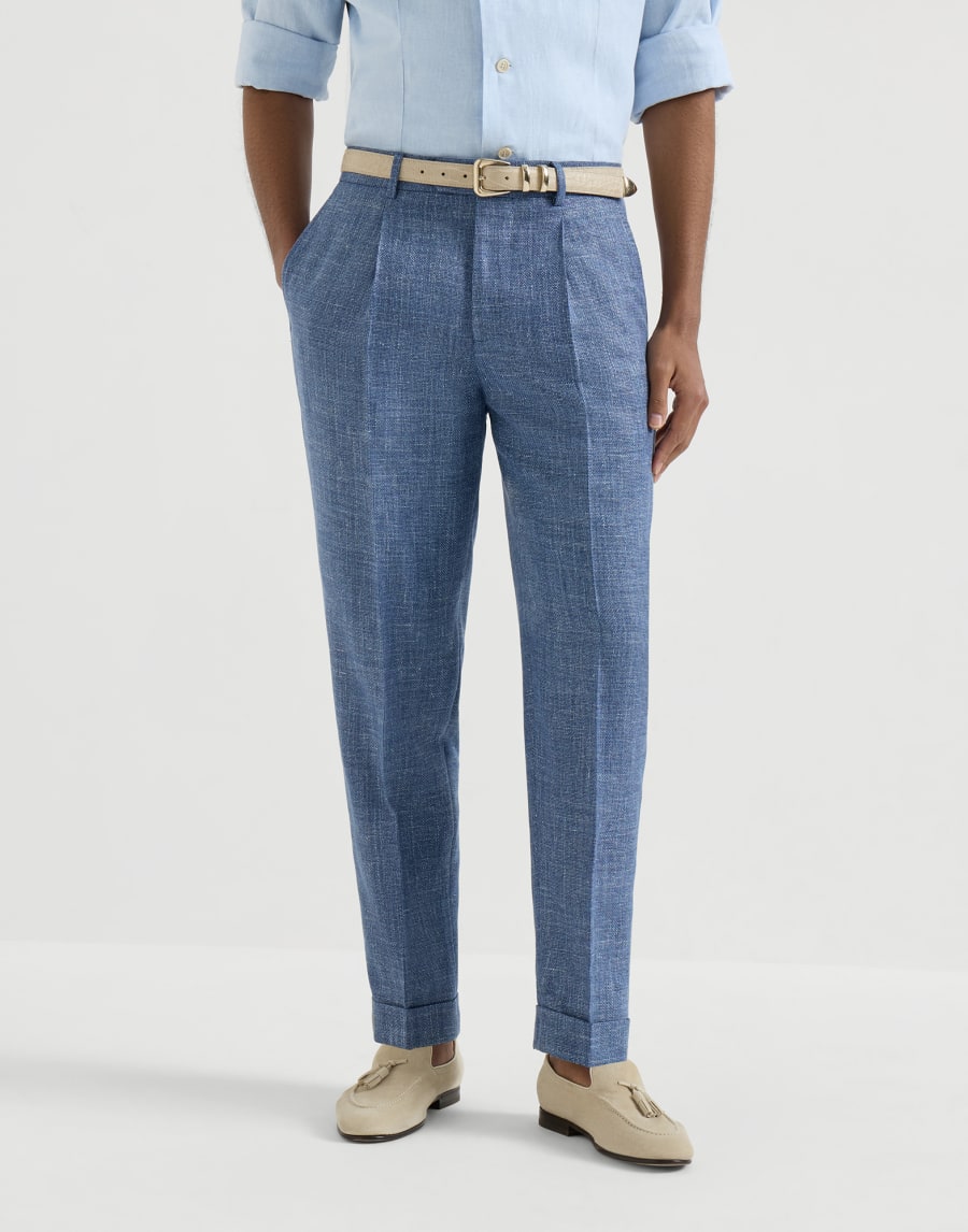 Hopsack trousers Denim Man - Brunello Cucinelli