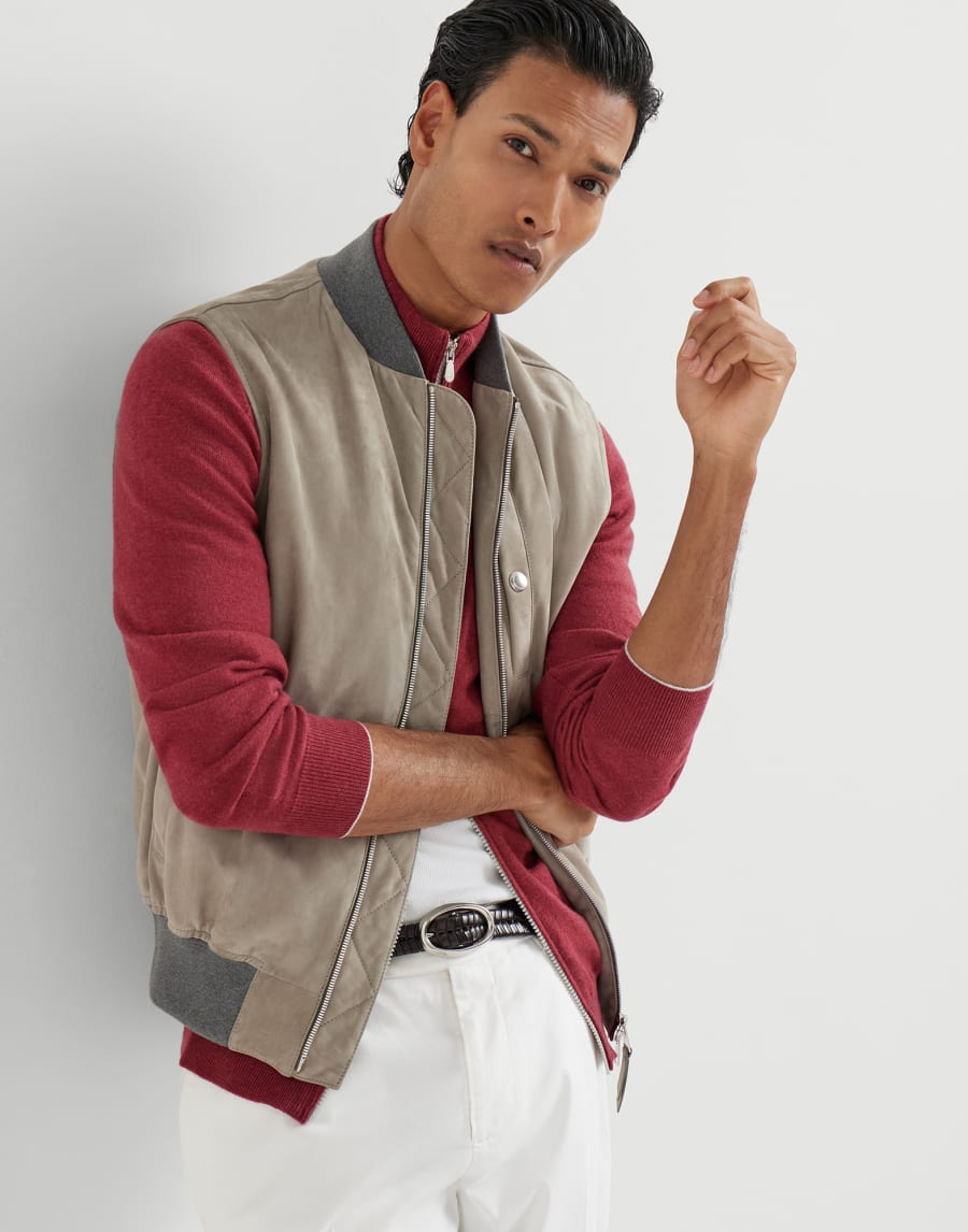 サーモア®フィリング ベスト カーキ メンズ - Brunello Cucinelli