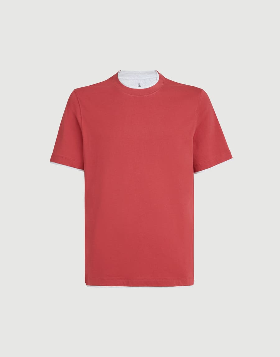 T-shirt with faux-layering Strawberry Man - Brunello Cucinelli