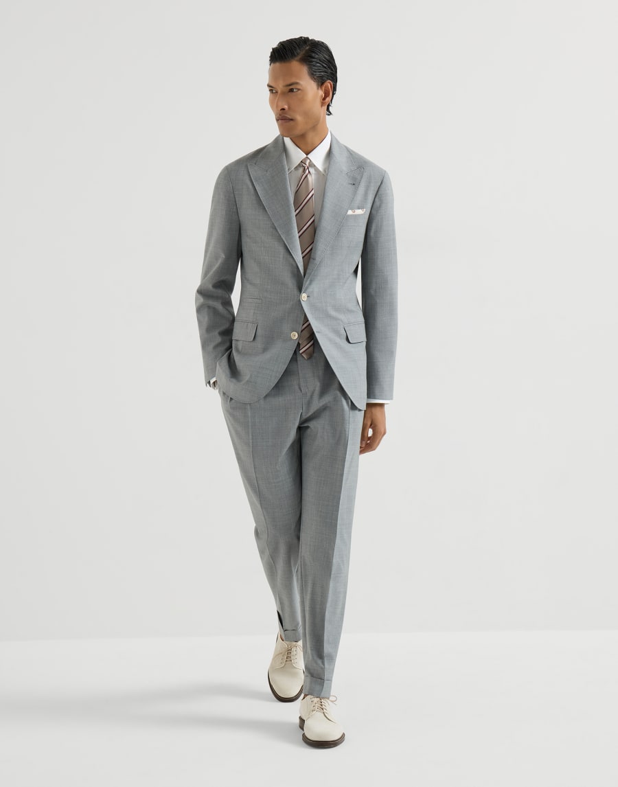 Trousers with double pleats and tabs Grey Man - Brunello Cucinelli