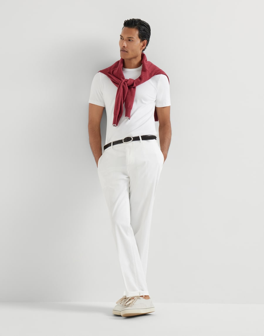 Comfort gabardine trousers Snow Man - Brunello Cucinelli