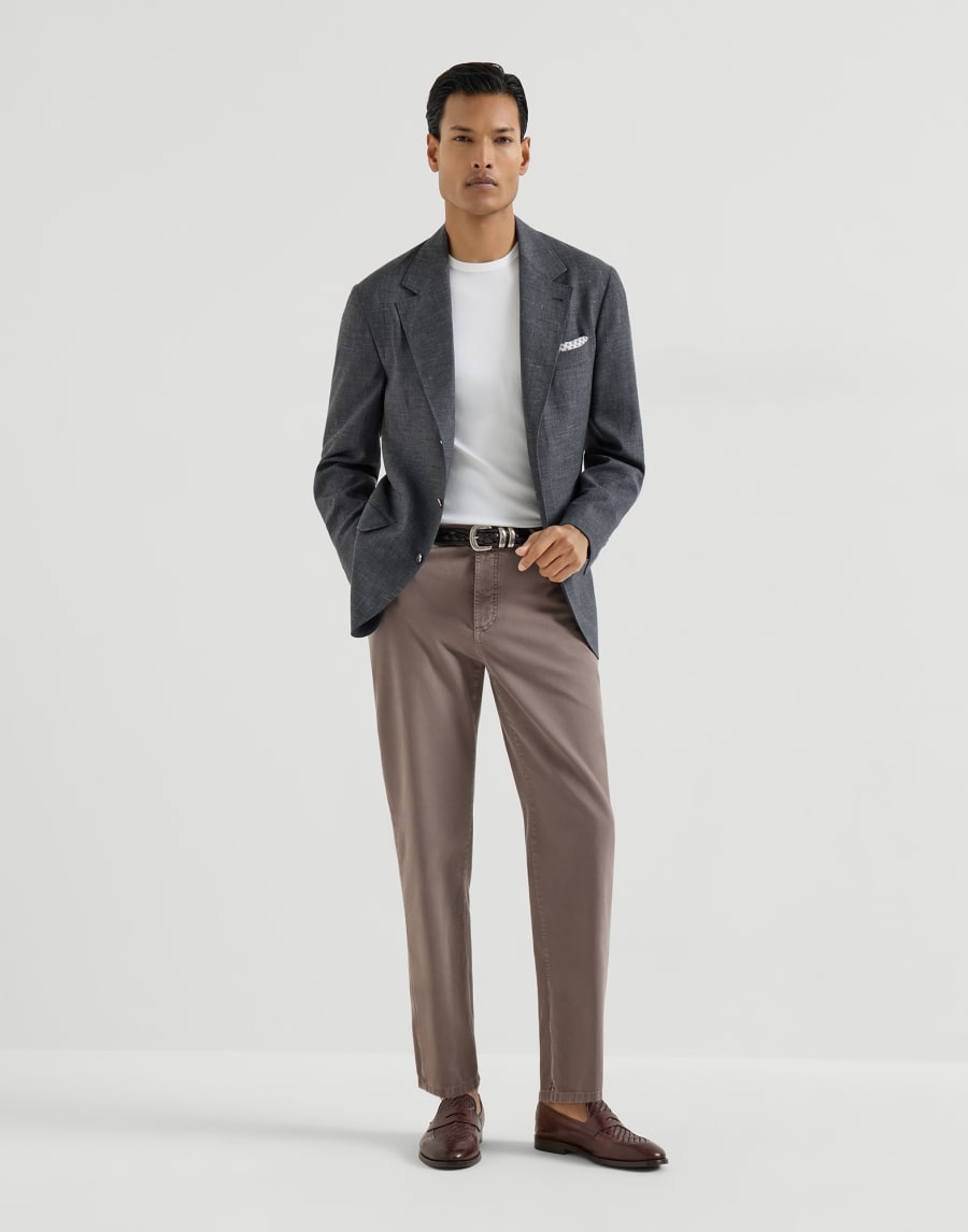 ガーメントダイ ギャバジン トラウザーズ ヘーゼルナッツ メンズ - Brunello Cucinelli