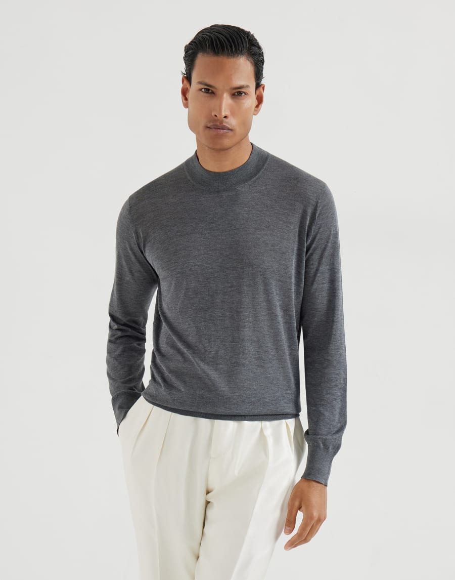Lightweight sweater Dark Grey Man - Brunello Cucinelli