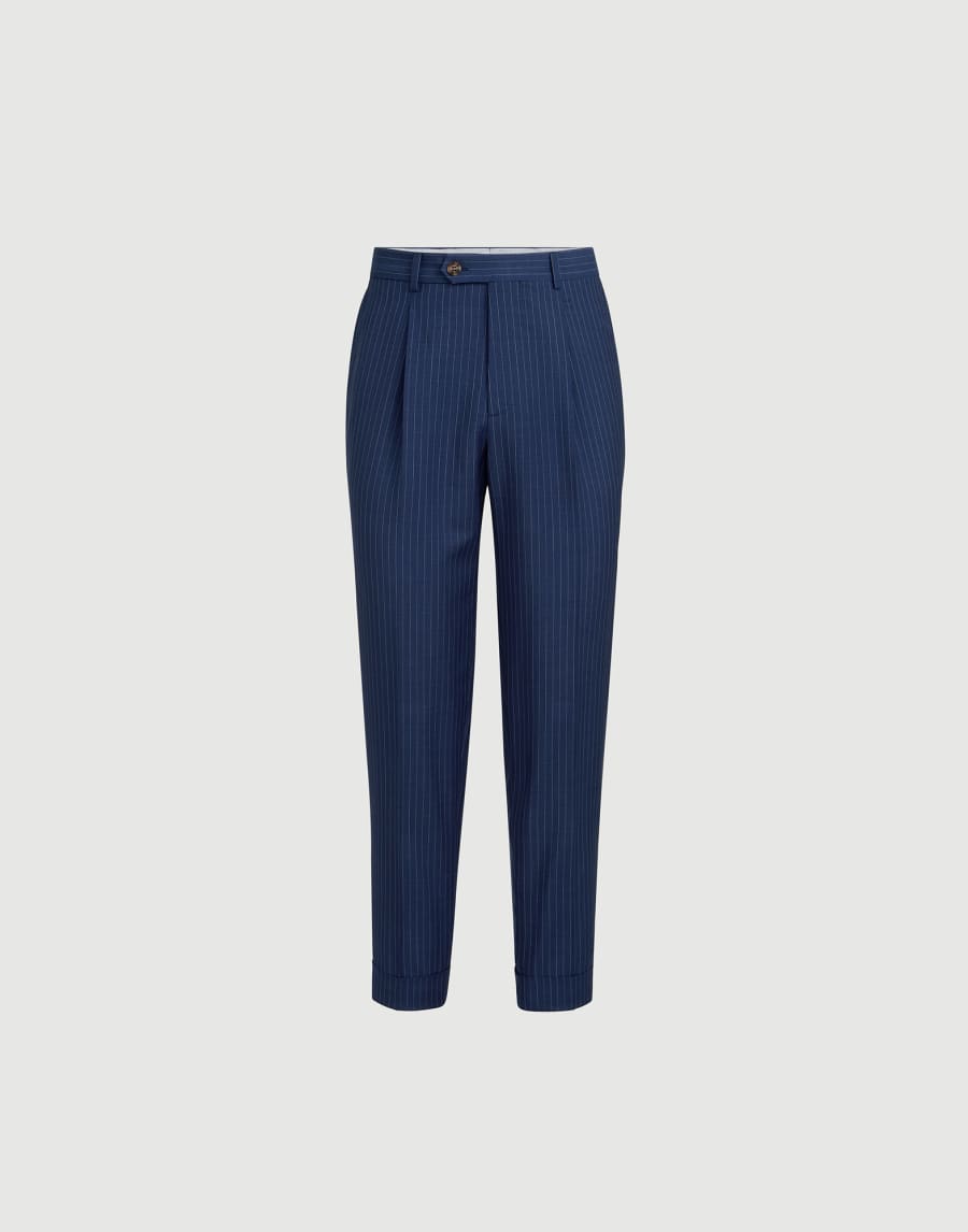 Chalk stripe trousers Blue Man - Brunello Cucinelli