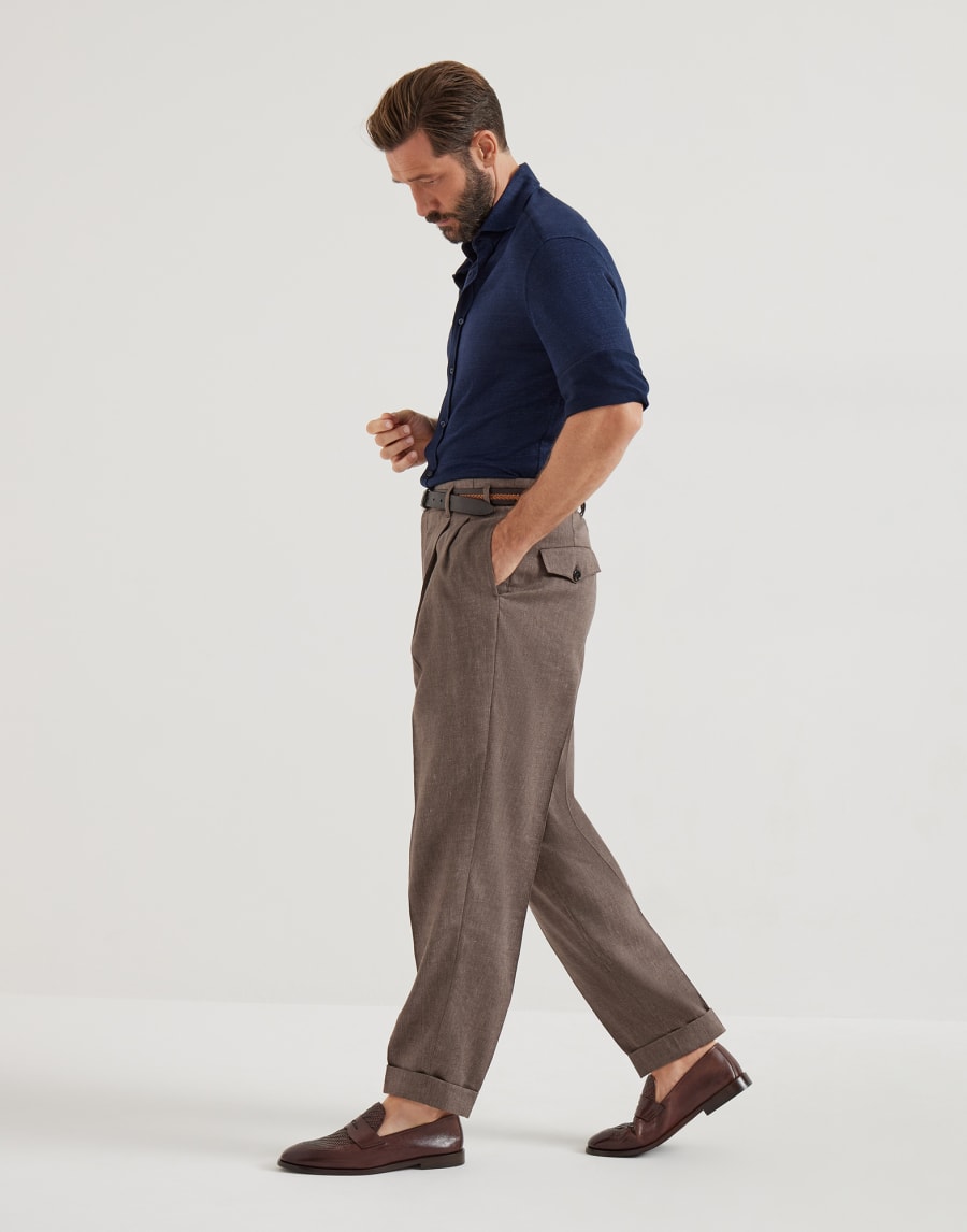 Chevron trousers Hazelnut Man - Brunello Cucinelli