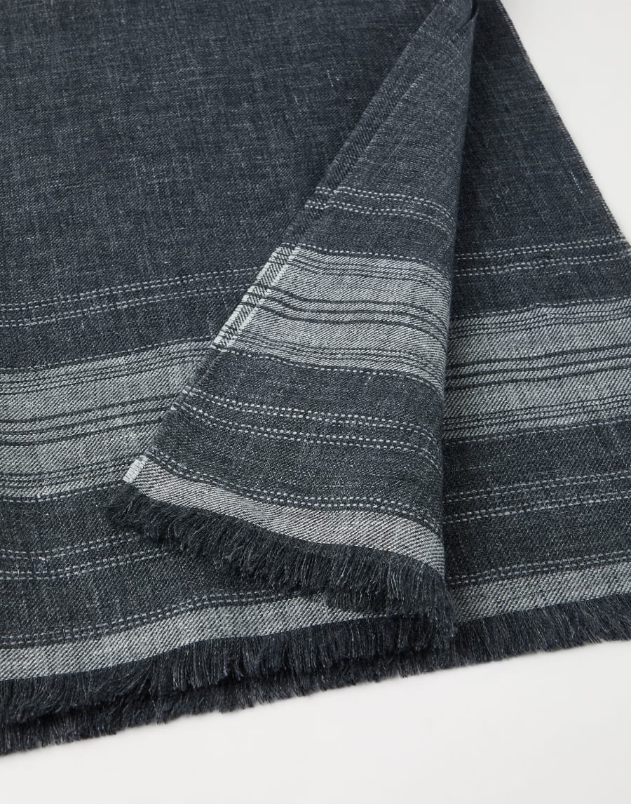 Linen scarf Anthracite Man - Brunello Cucinelli