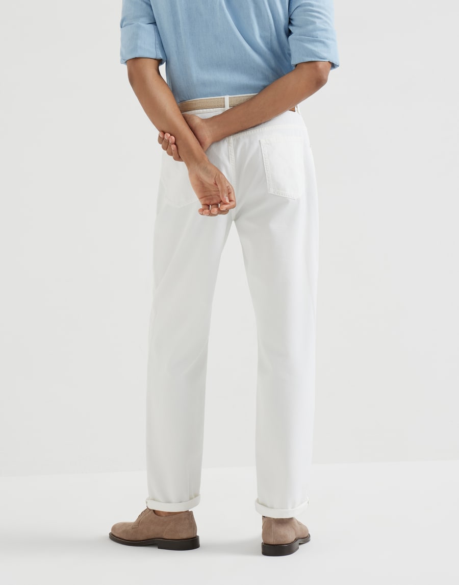 Gabardine garment dyed trousers Snow Man - Brunello Cucinelli