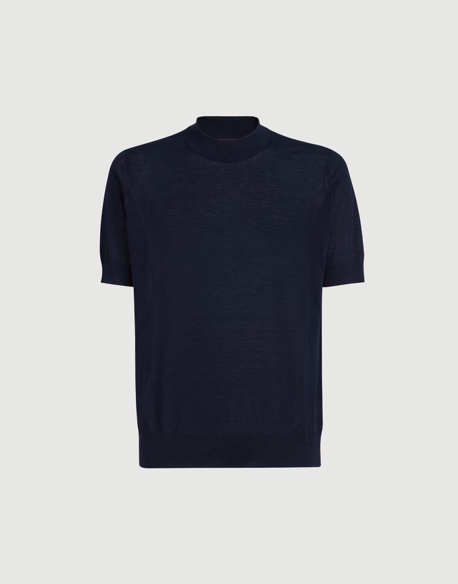 Knit T-shirt Navy Blue Man - Brunello Cucinelli
