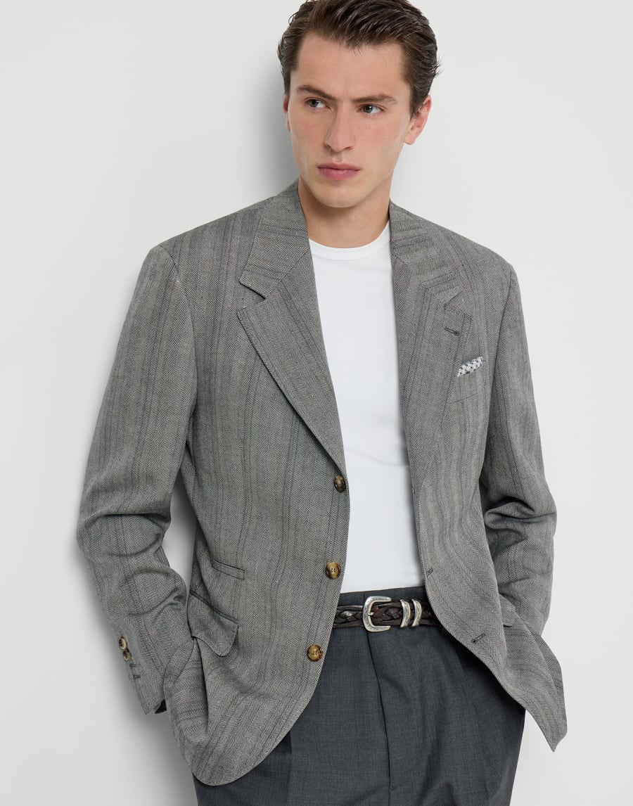 Chevron blazer Medium Grey Man - Brunello Cucinelli