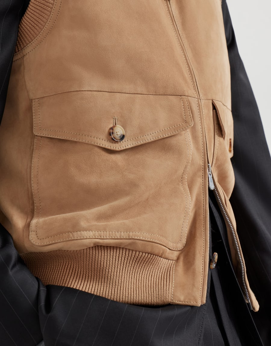 Suede vest Light Brown Man - Brunello Cucinelli