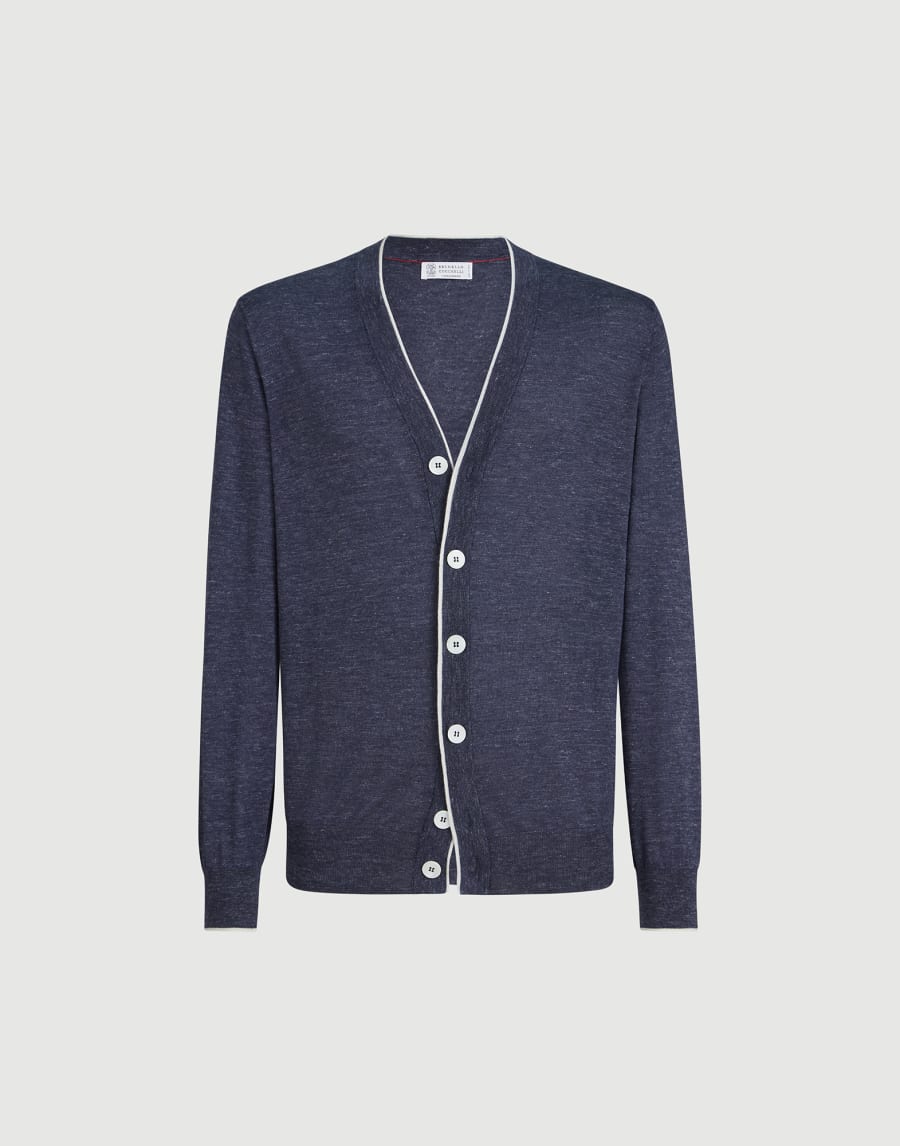 Lightweight cardigan Avio Blue Man - Brunello Cucinelli