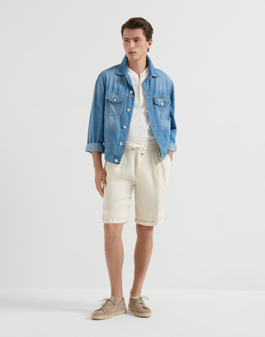 Gabardine Bermuda shorts Off-White Man - Brunello Cucinelli