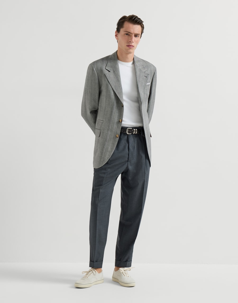 Chevron blazer Medium Grey Man - Brunello Cucinelli