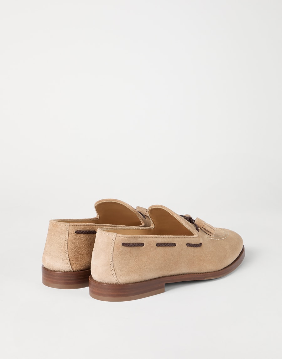 Loafer aus Veloursleder Sand Herren - Brunello Cucinelli