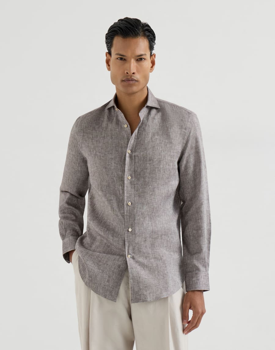 Linen shirt Hazelnut Man - Brunello Cucinelli