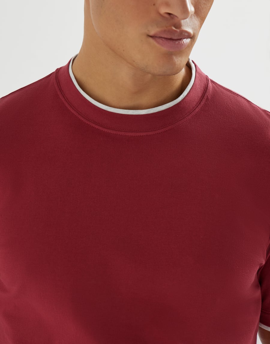 T-shirt with faux-layering Cherry Man - Brunello Cucinelli