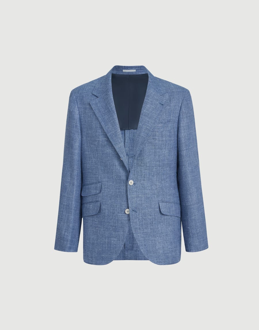 Hopsack deconstructed blazer Denim Man - Brunello Cucinelli