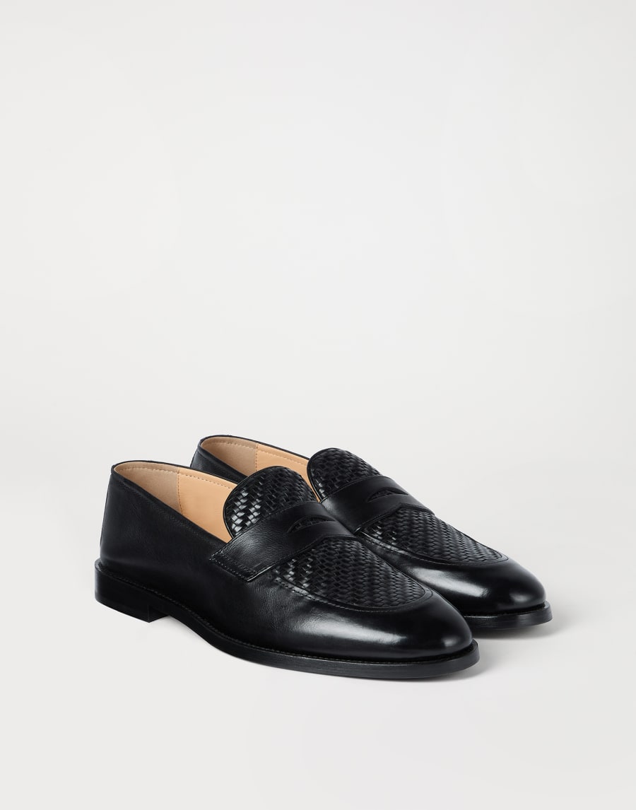 Calfskin penny loafers Black Man - Brunello Cucinelli