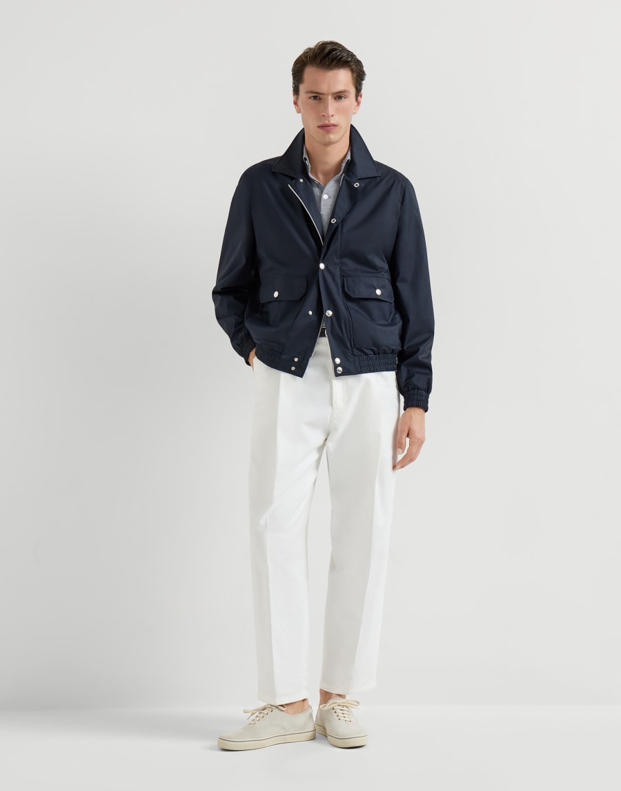 Cotton and cashmere knit polo Dark Grey Man - Brunello Cucinelli