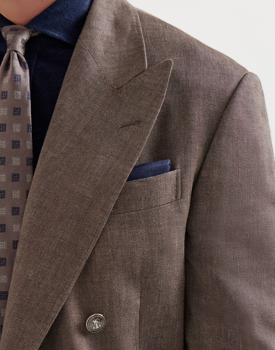 Silk pocket square Navy Blue Man - Brunello Cucinelli