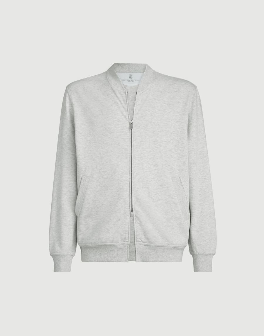 Sweatshirt with zipper Pearl Grey Man - Brunello Cucinelli