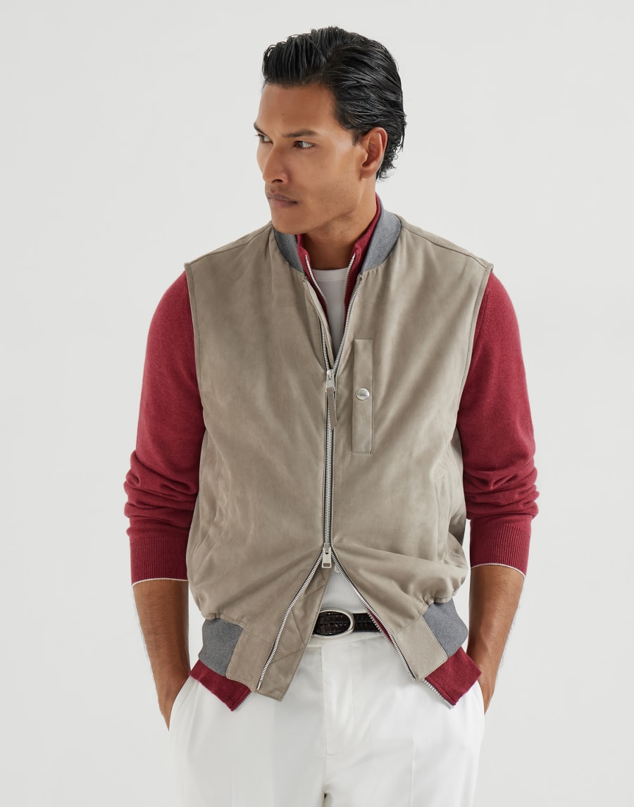 サーモア®フィリング ベスト カーキ メンズ - Brunello Cucinelli