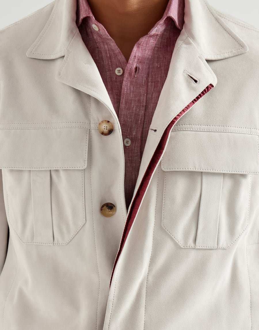 Blouson aus Veloursleder Sand Herren - Brunello Cucinelli